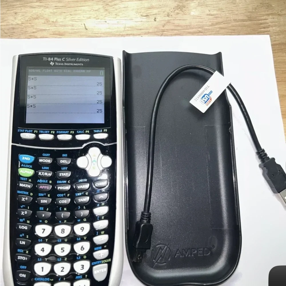 Texas Instrument TI 84 Plus C Graphing Calculator W Cover Tested